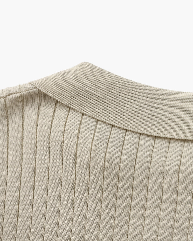 Premium-Rippstrick-Poloshirt