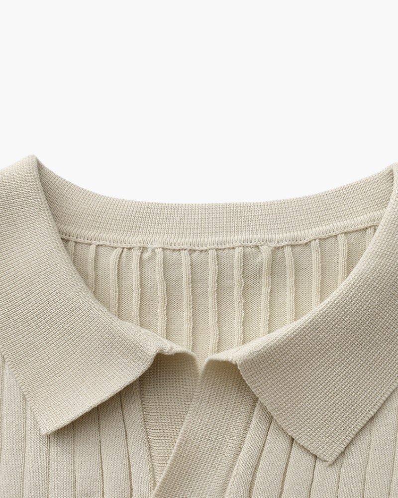 Premium-Rippstrick-Poloshirt