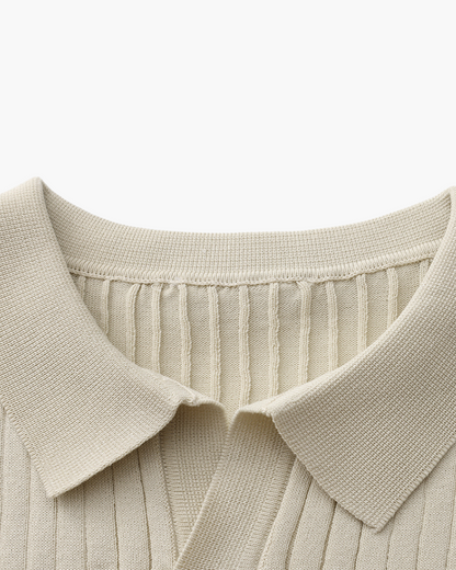 Premium-Rippstrick-Poloshirt