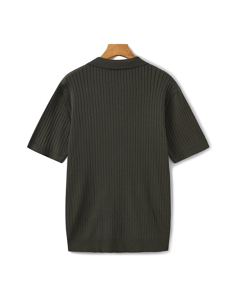 Premium-Rippstrick-Poloshirt
