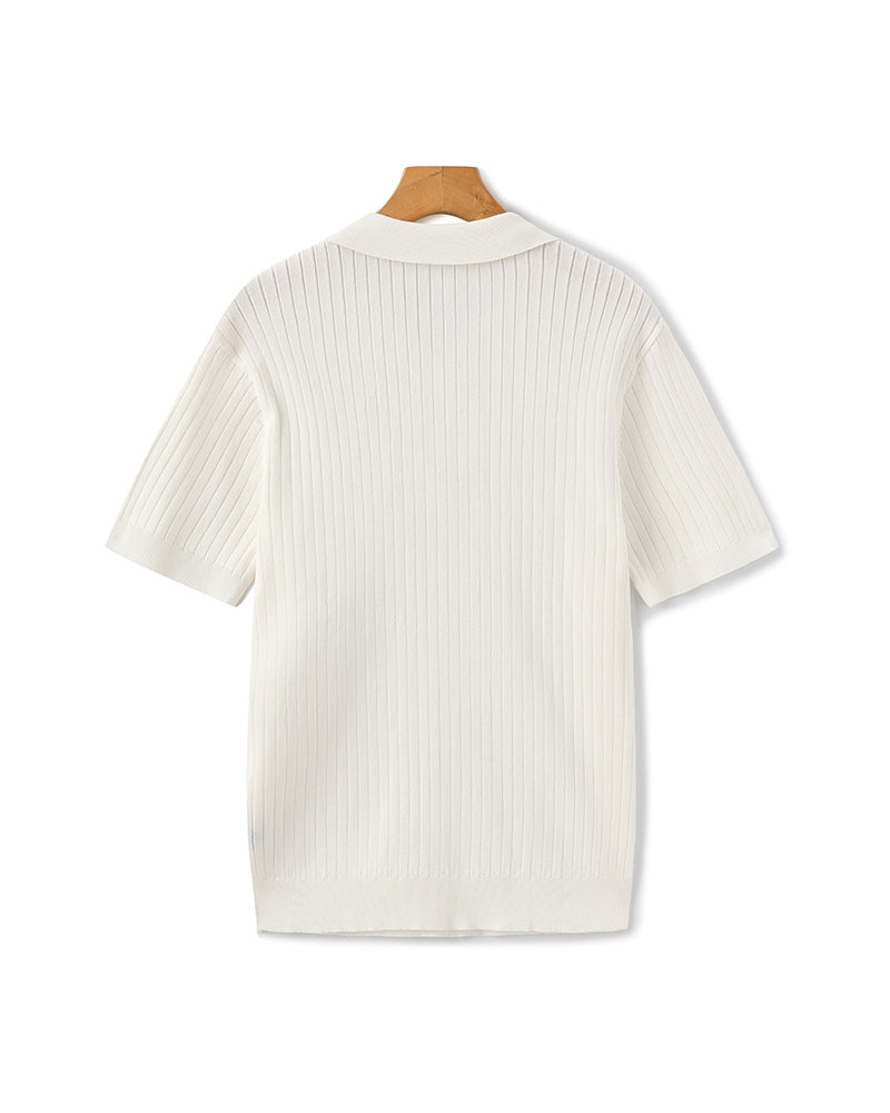 Premium-Rippstrick-Poloshirt