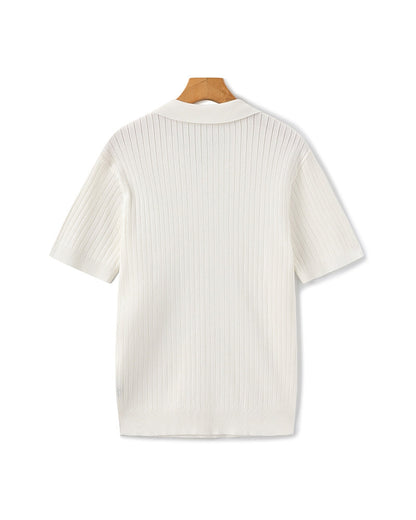 Premium-Rippstrick-Poloshirt