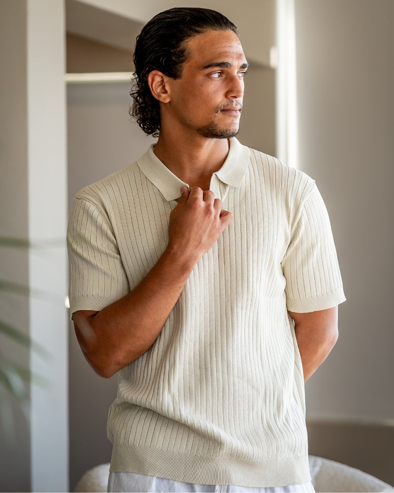 Premium-Rippstrick-Poloshirt