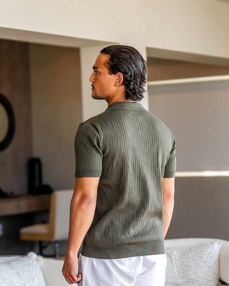 Premium-Rippstrick-Poloshirt