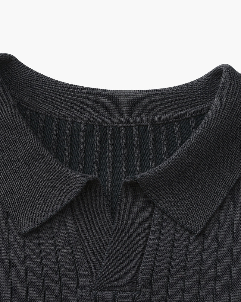 Premium-Rippstrick-Poloshirt