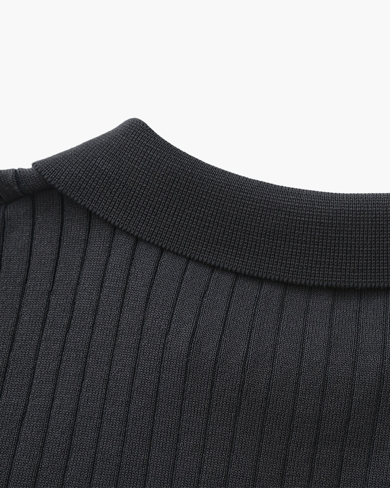 Premium-Rippstrick-Poloshirt