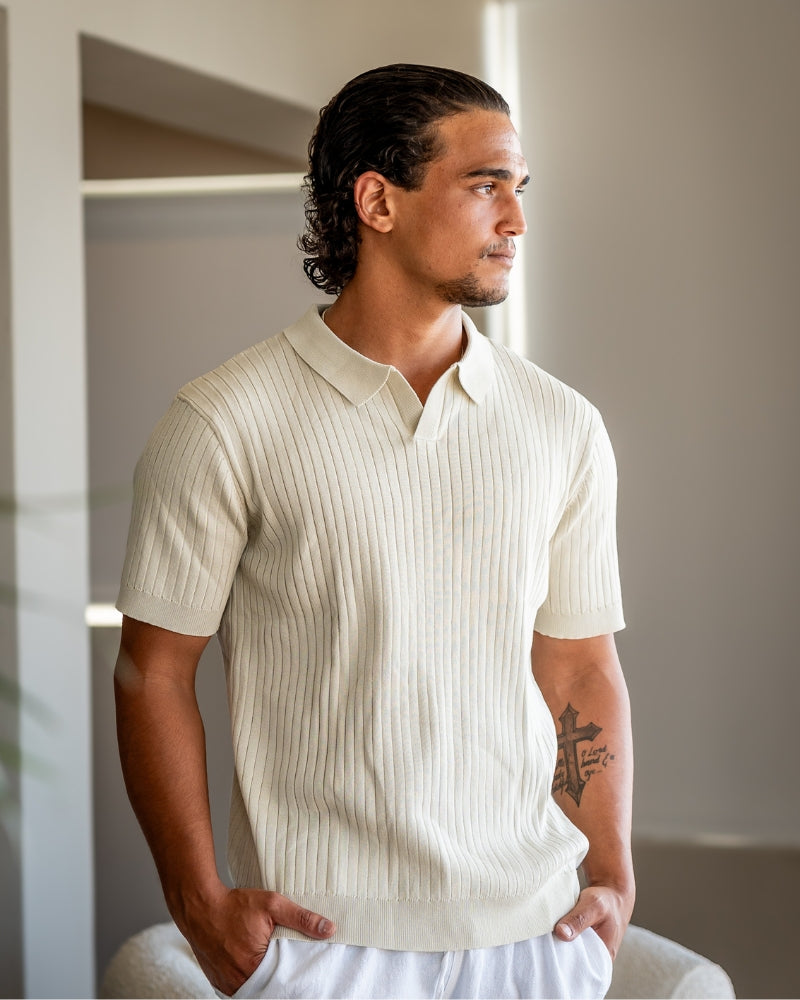 Premium-Rippstrick-Poloshirt