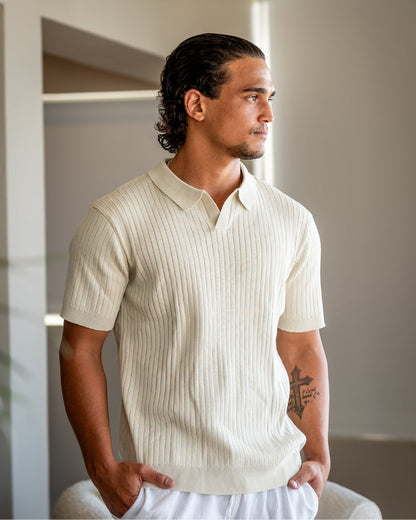 Premium-Rippstrick-Poloshirt