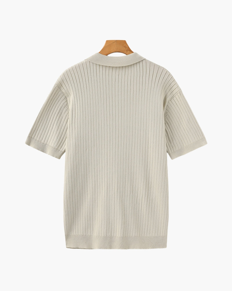 Premium-Rippstrick-Poloshirt
