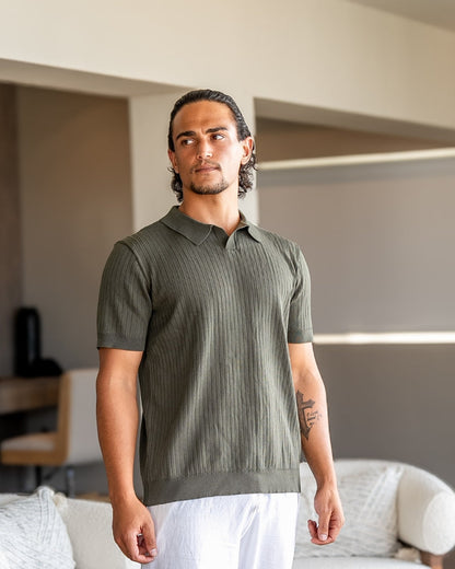 Premium-Rippstrick-Poloshirt