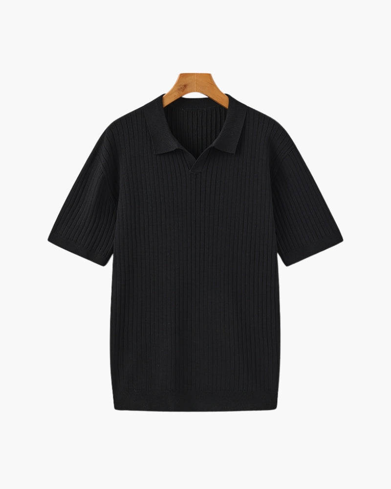 Premium-Rippstrick-Poloshirt