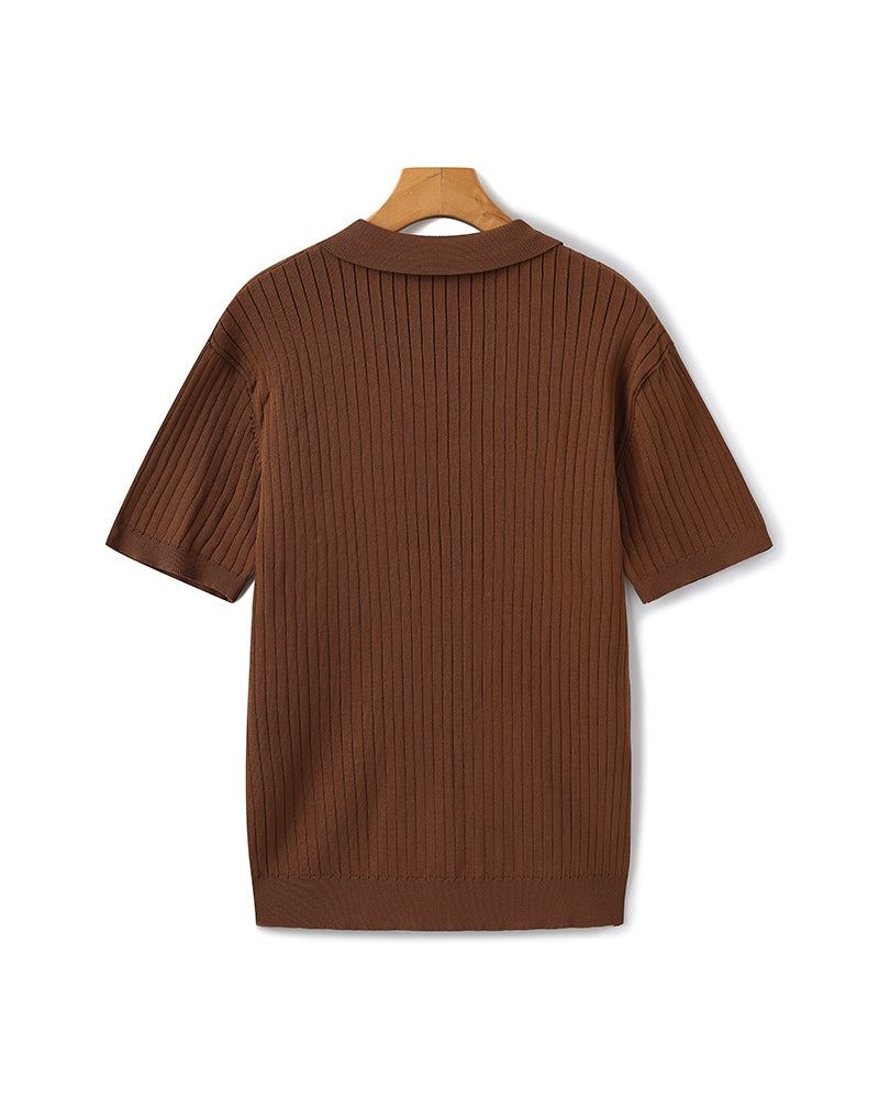 Premium-Rippstrick-Poloshirt