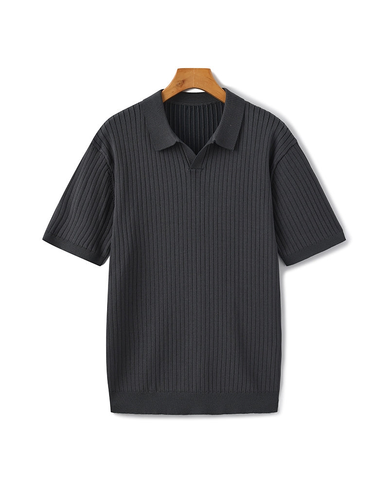 Premium-Rippstrick-Poloshirt