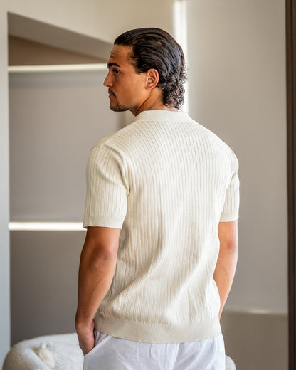 Premium-Rippstrick-Poloshirt