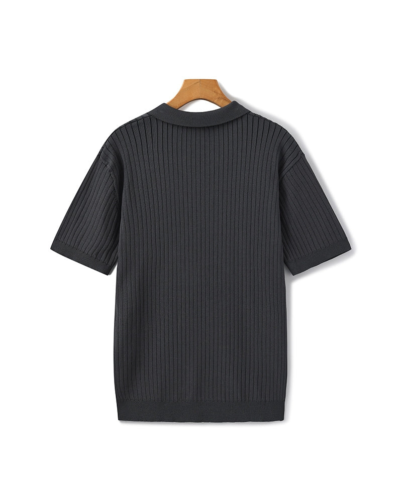 Premium-Rippstrick-Poloshirt