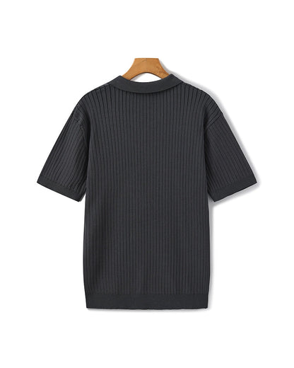 Premium-Rippstrick-Poloshirt