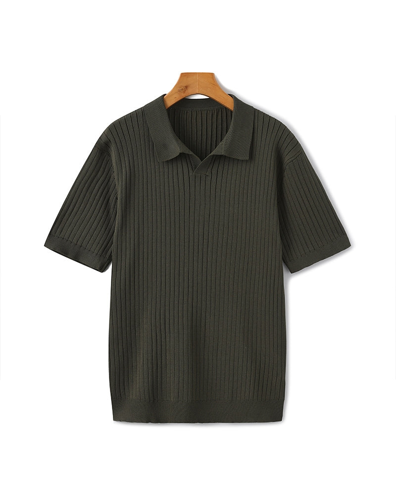 Premium-Rippstrick-Poloshirt