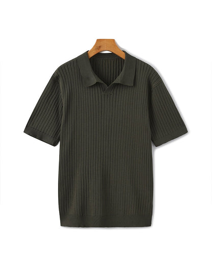 Premium-Rippstrick-Poloshirt